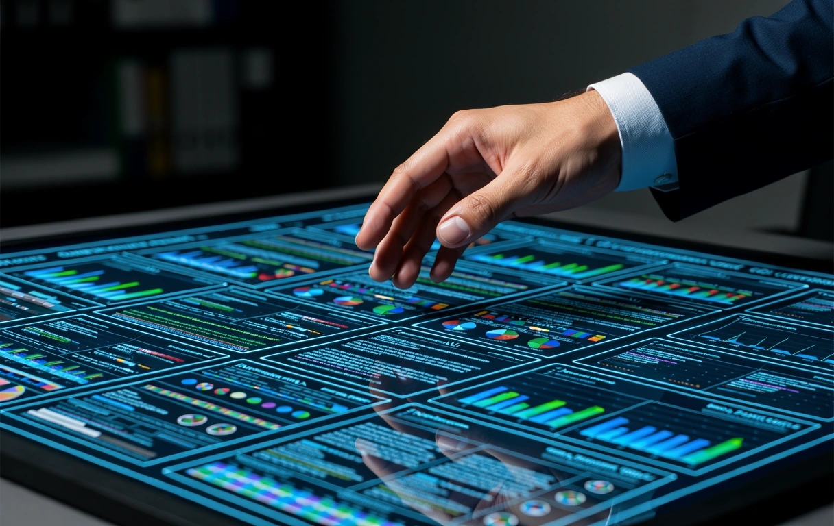 Specialist reviewing data trends